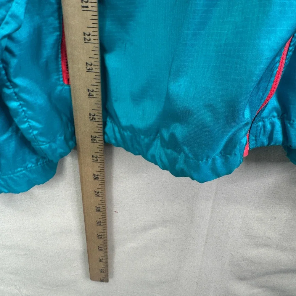 Woolrich Vintage Windbreaker Jacket Mens XL Teal Pink Colorblock 90s Retro Neon